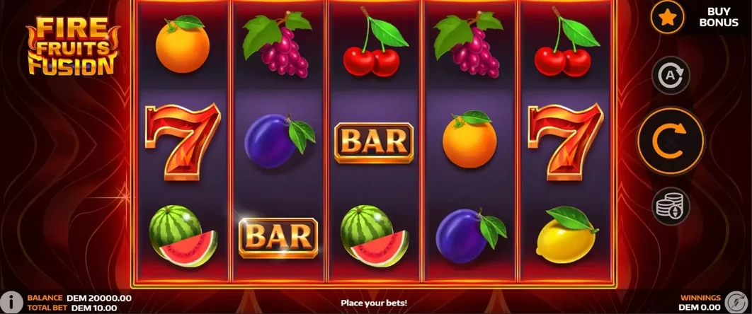 Spela fruktig spelautomat